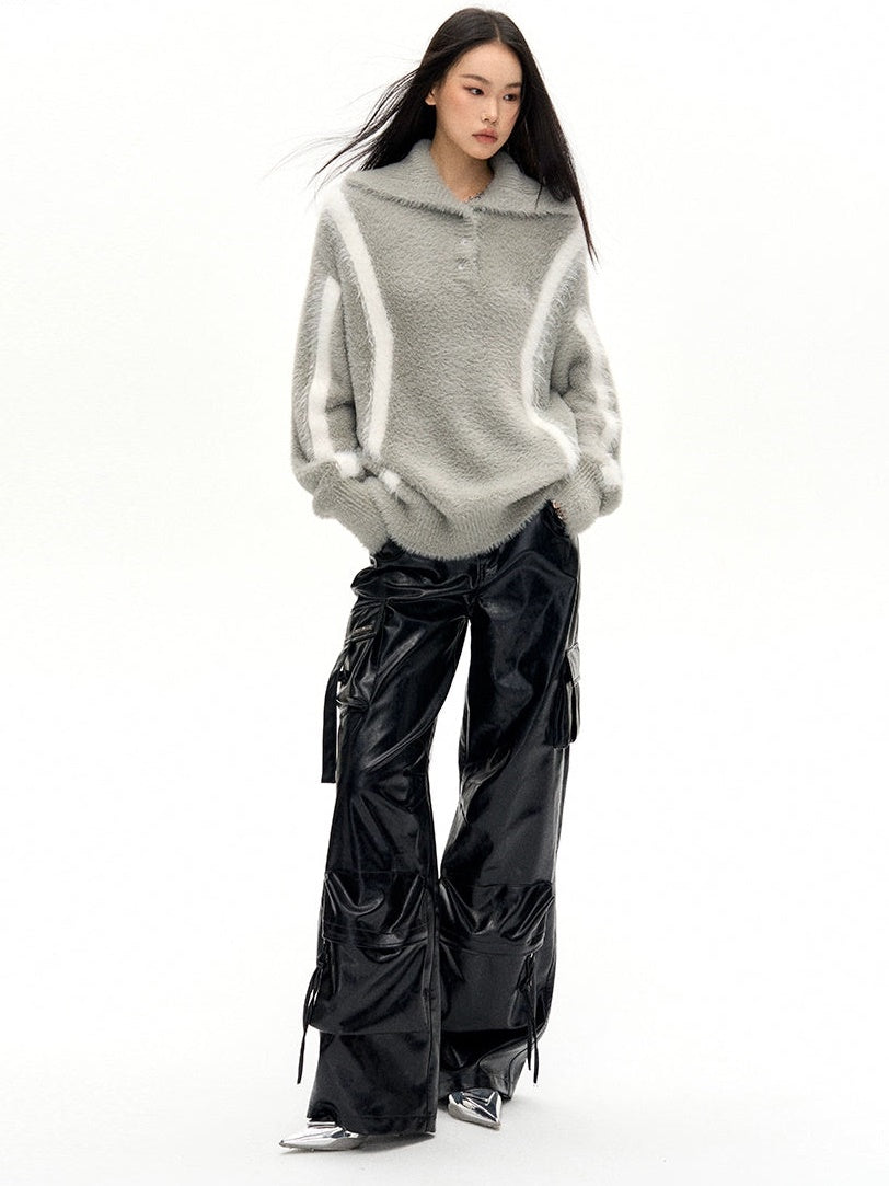 Pull à revers de conception en ligne lâche