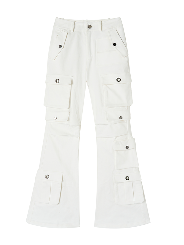 Elastic Lace Work Casual Pants