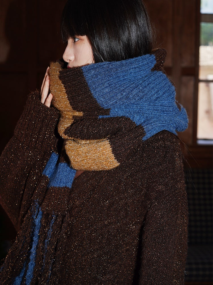 대조 색상 경계 테일 머플러