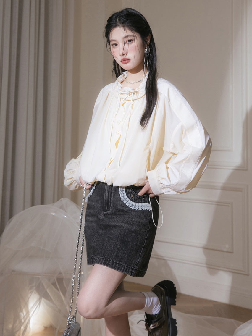 Lightweight Protection Drawstring Short Jacket