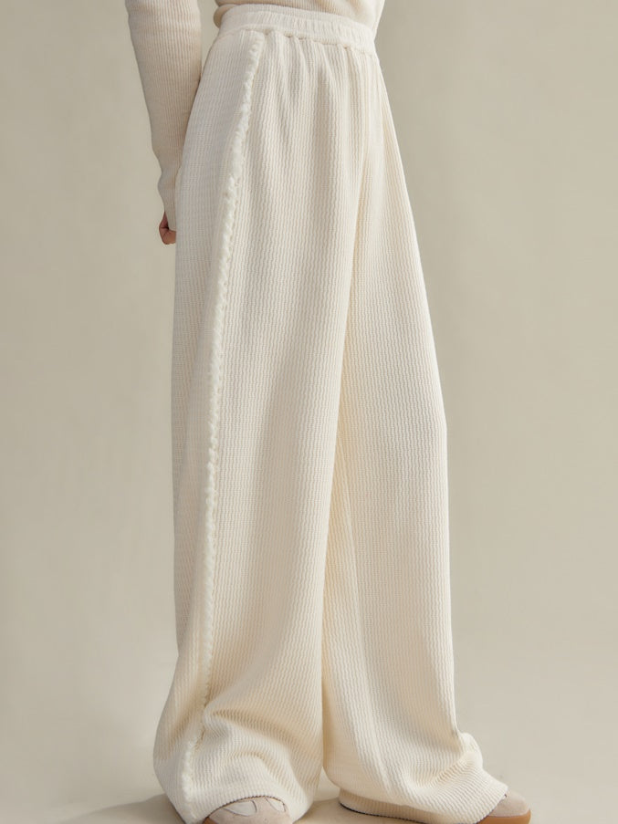 니트 레이스 해협 캐주얼 바지