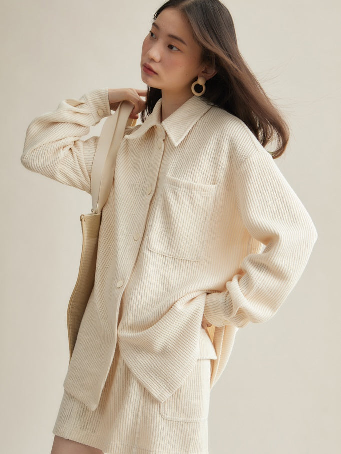 Texture tissée jupe lâche décontractée et mini jupe