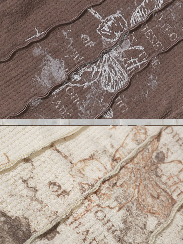 Retro hochhals gestrickte Langmischtischtop