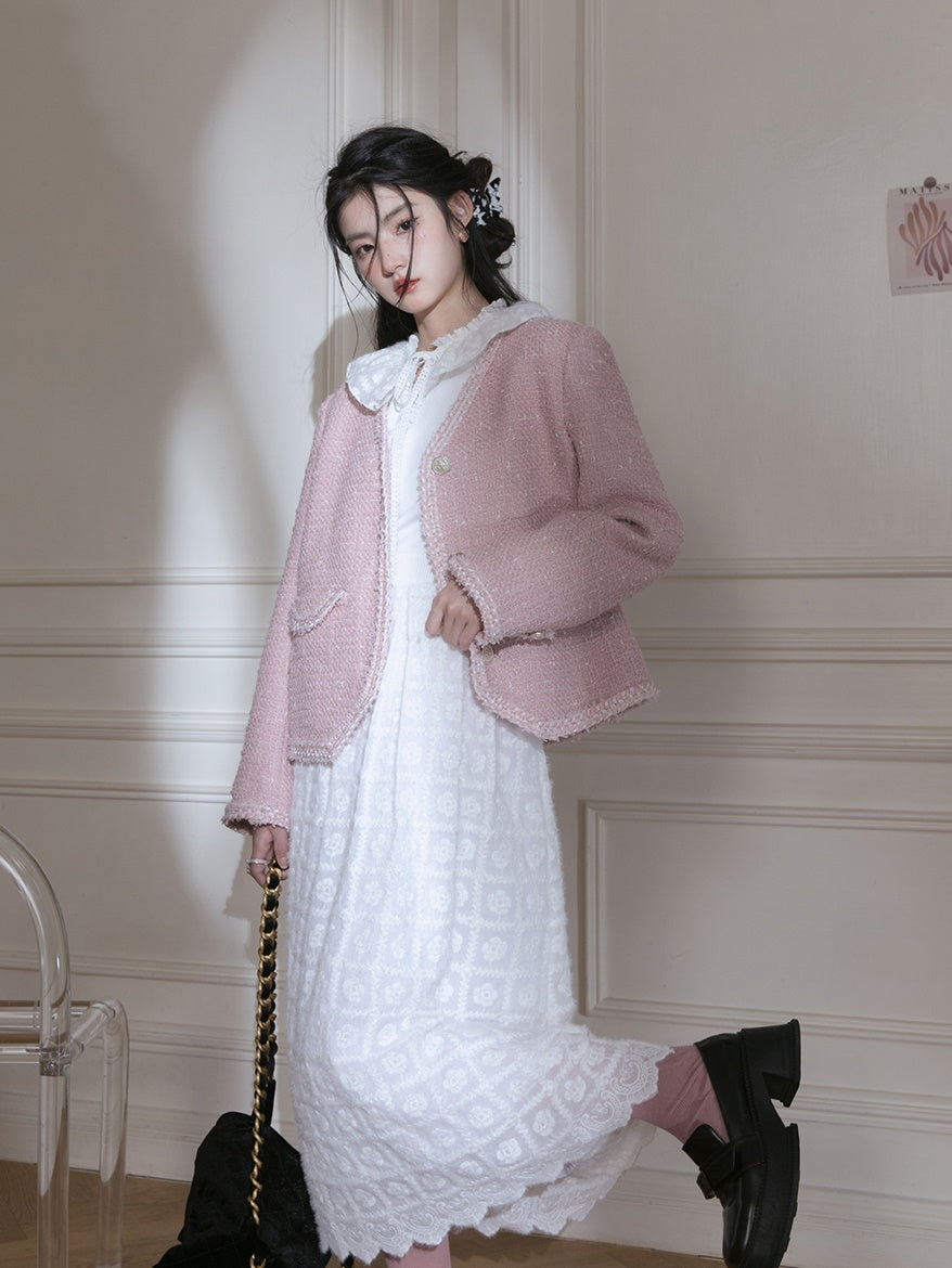 Plüsch gesticktes Kleid