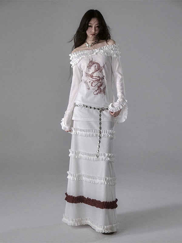 Fungus Hem Ruffled Leaf Skirt