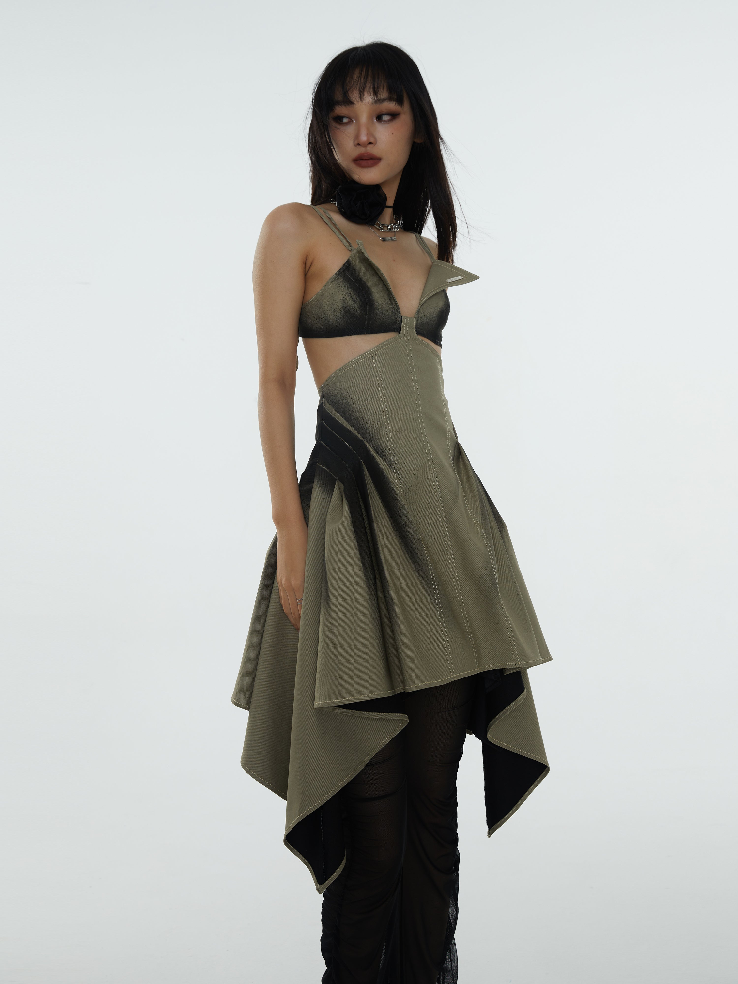 낙서 얇은 해체 드레스