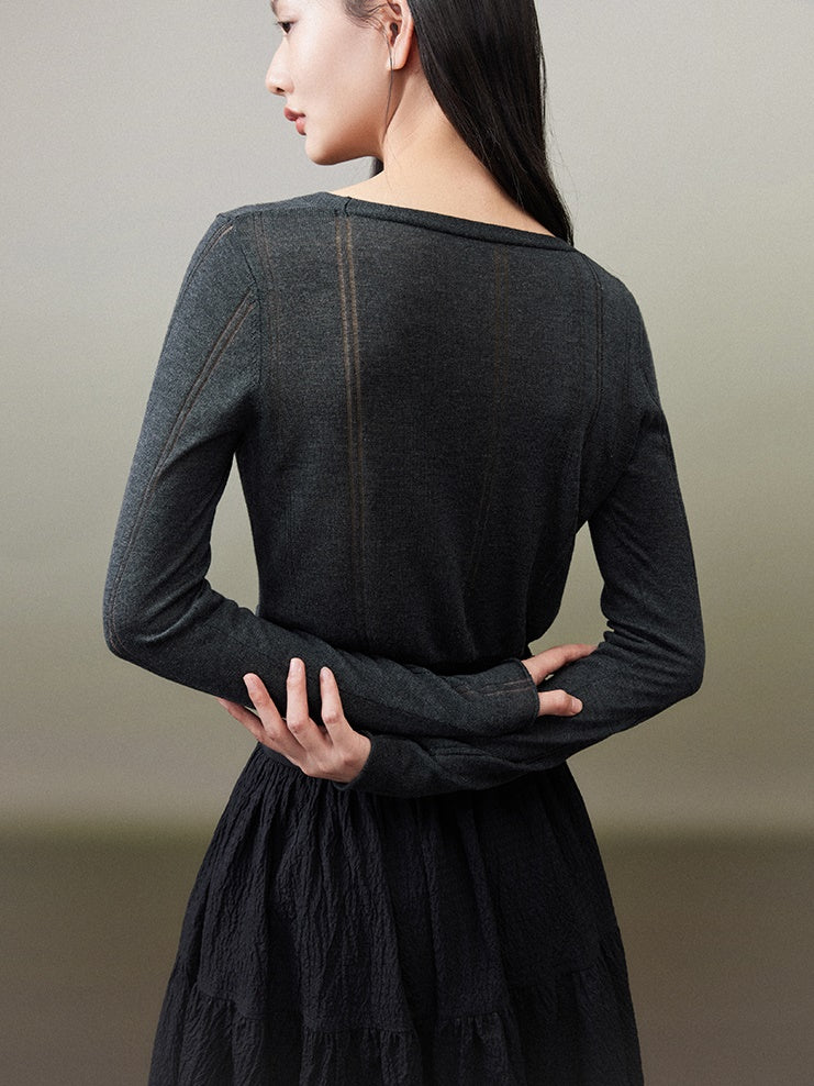 Cropped Knitted Cardigan