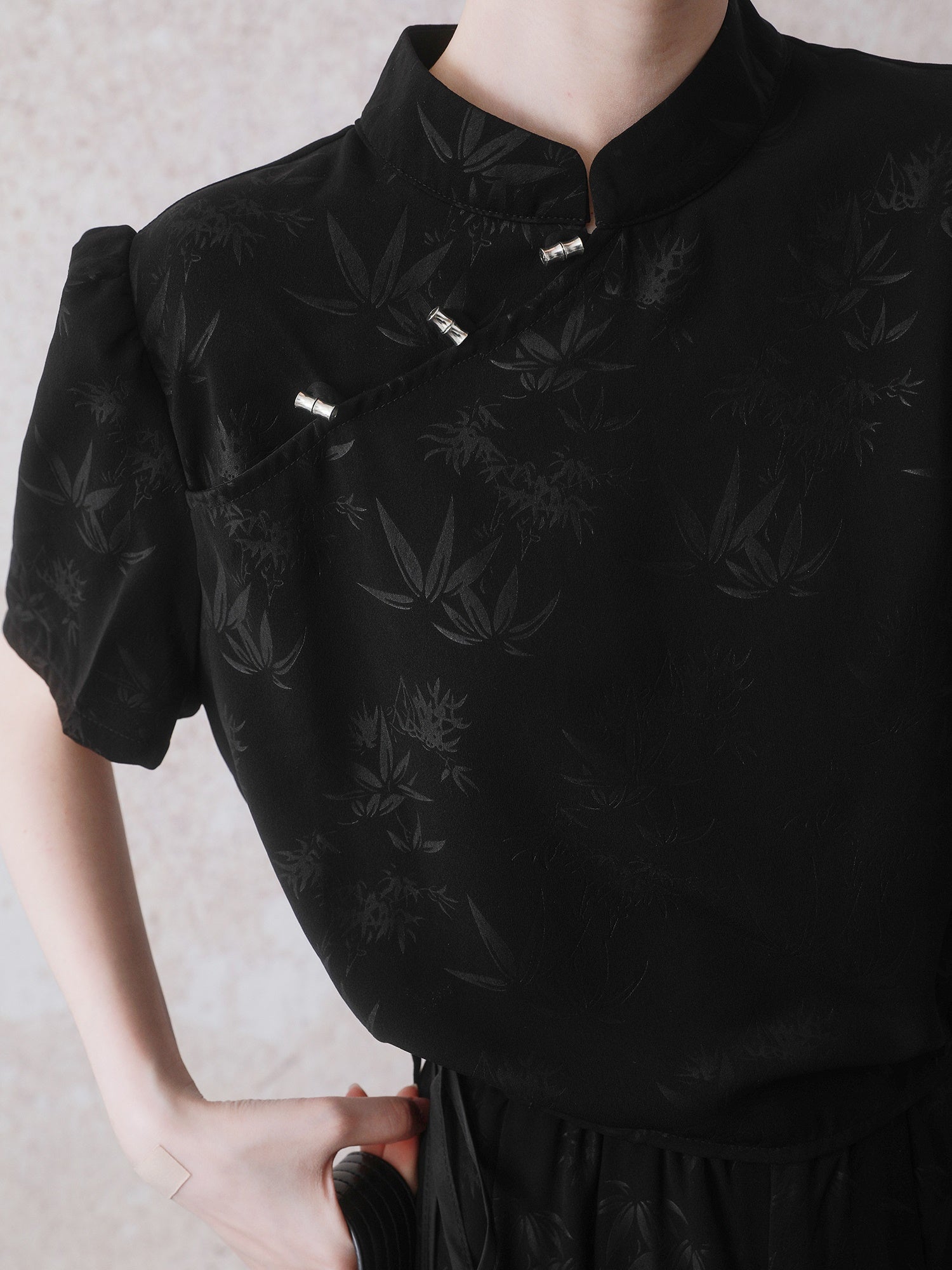 Bamboo Chinese Style Cropped Shirt & Long Skirt Set-Up