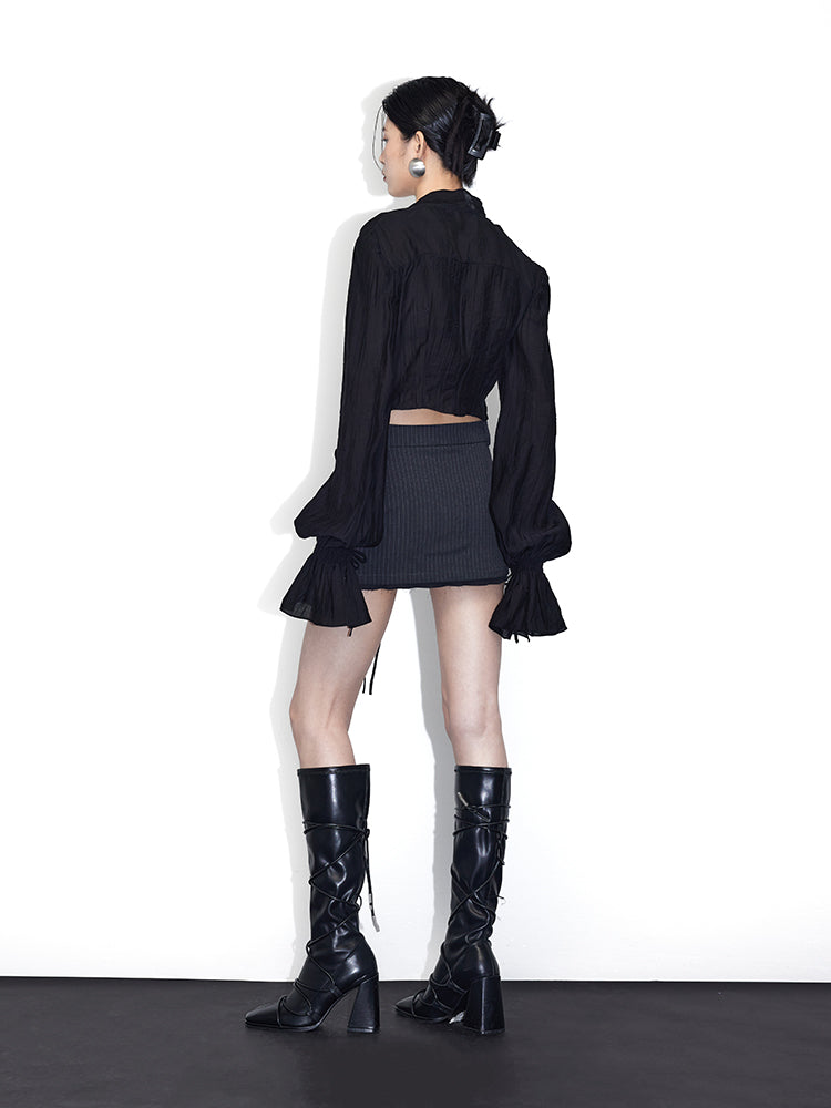 Intellektueller A-Line-Rock gestreift