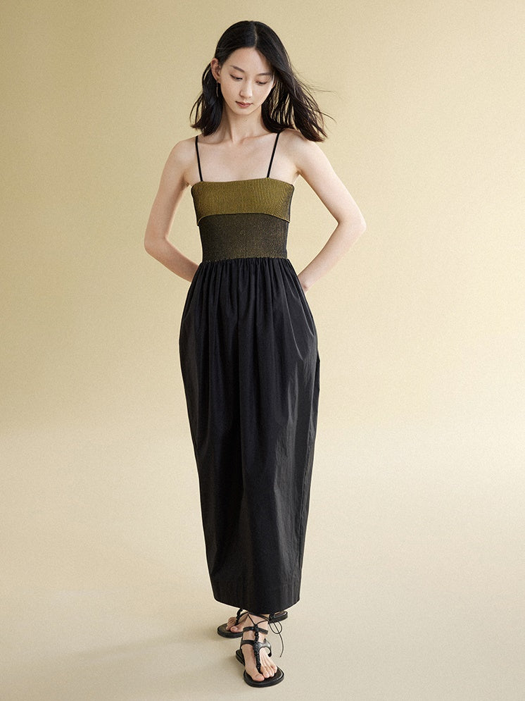 Pit Bar Splicing Suspender Dress