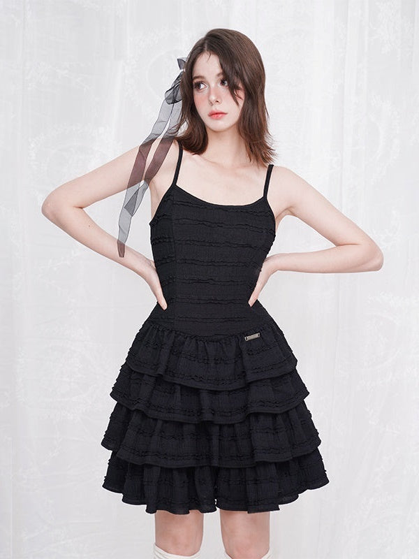 Knitted Sling Cake One-piece & Corset Top Set-up