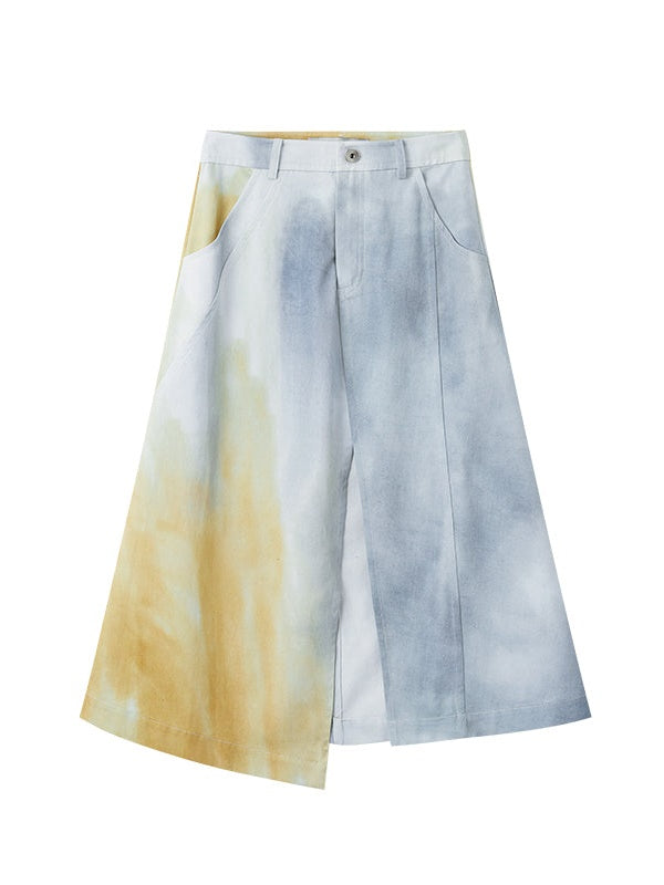 Asymmetric Slit A-line Skirt