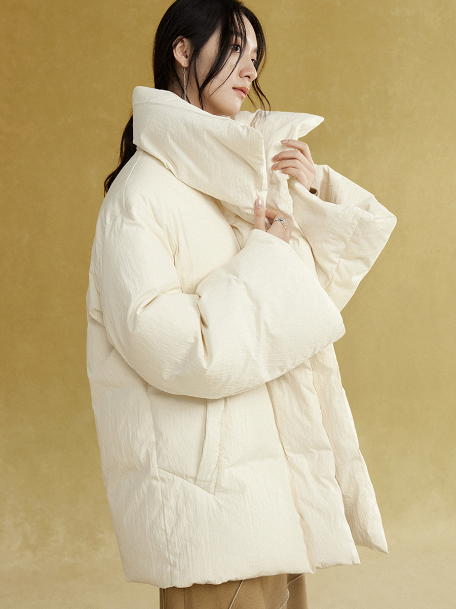High-Neck Mid-length Down Jacket