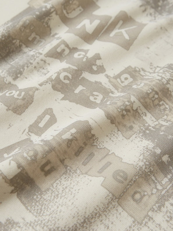 Diagonal Collar Patchwork Graffiti Cutsew