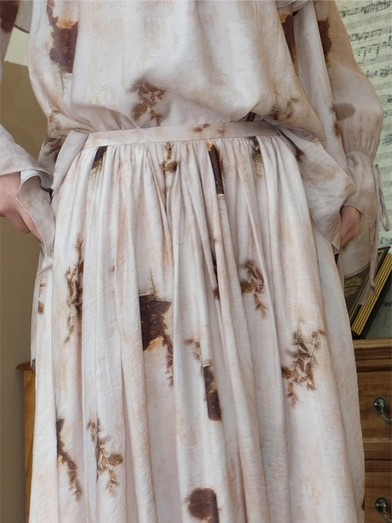Tie-dye Style Long Gather Skirt