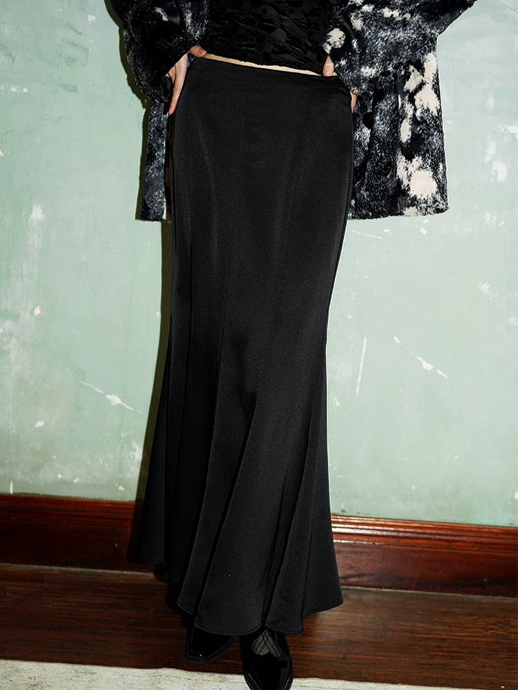 Satin Slim Long Mermaid Skirt