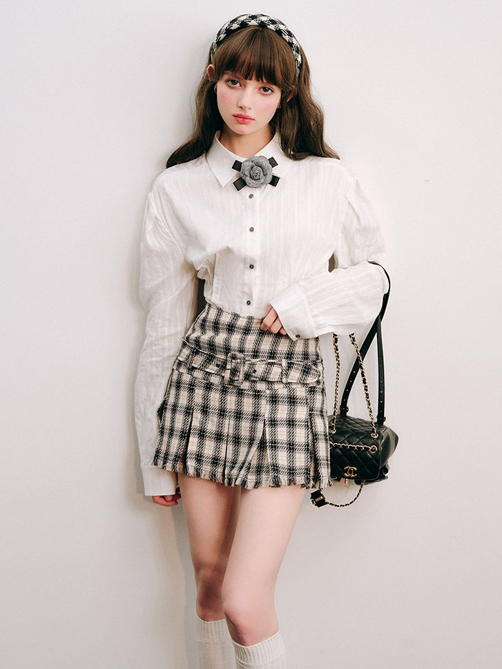 긴팔 허리 모양 셔츠