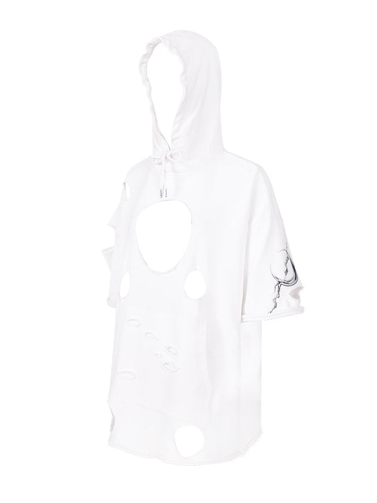 Hoodie à sweat à manches courtes du trou du trou