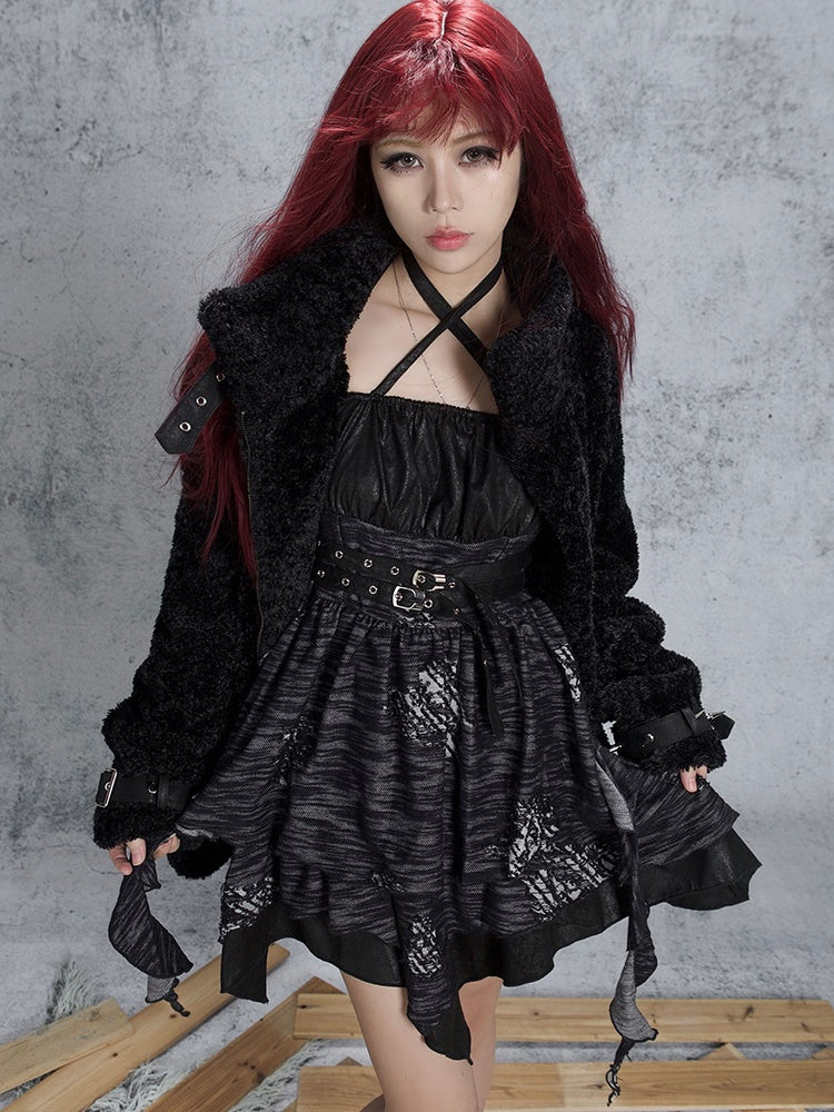 IRREGULAR HEM SLING PUNK ONE-PIECE