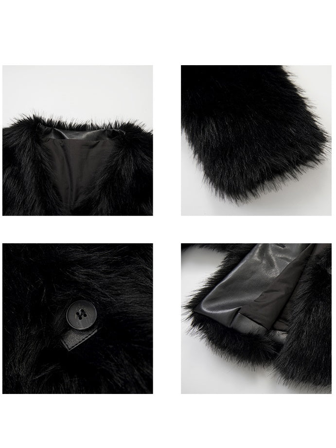 V-Ausschnitt Slim Fell Short Jacket