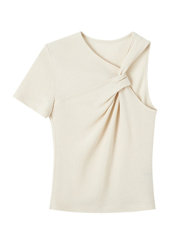 One-sleeve Kink Short T-shirt
