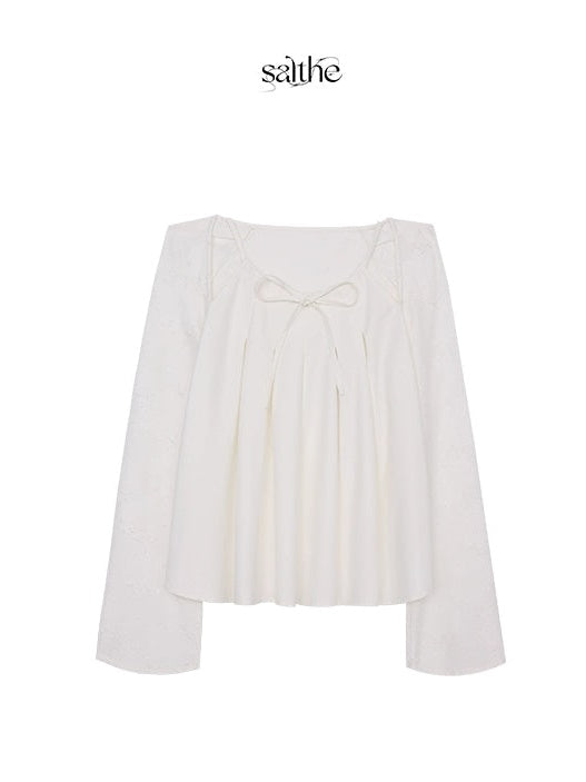 자카드 스위칭 컷 아웃 탑 및 계층 디자인 스커트