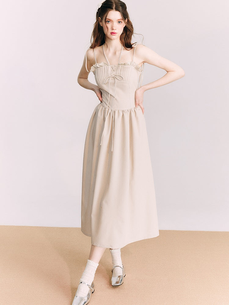 Halter Neck Strap Long One-piece