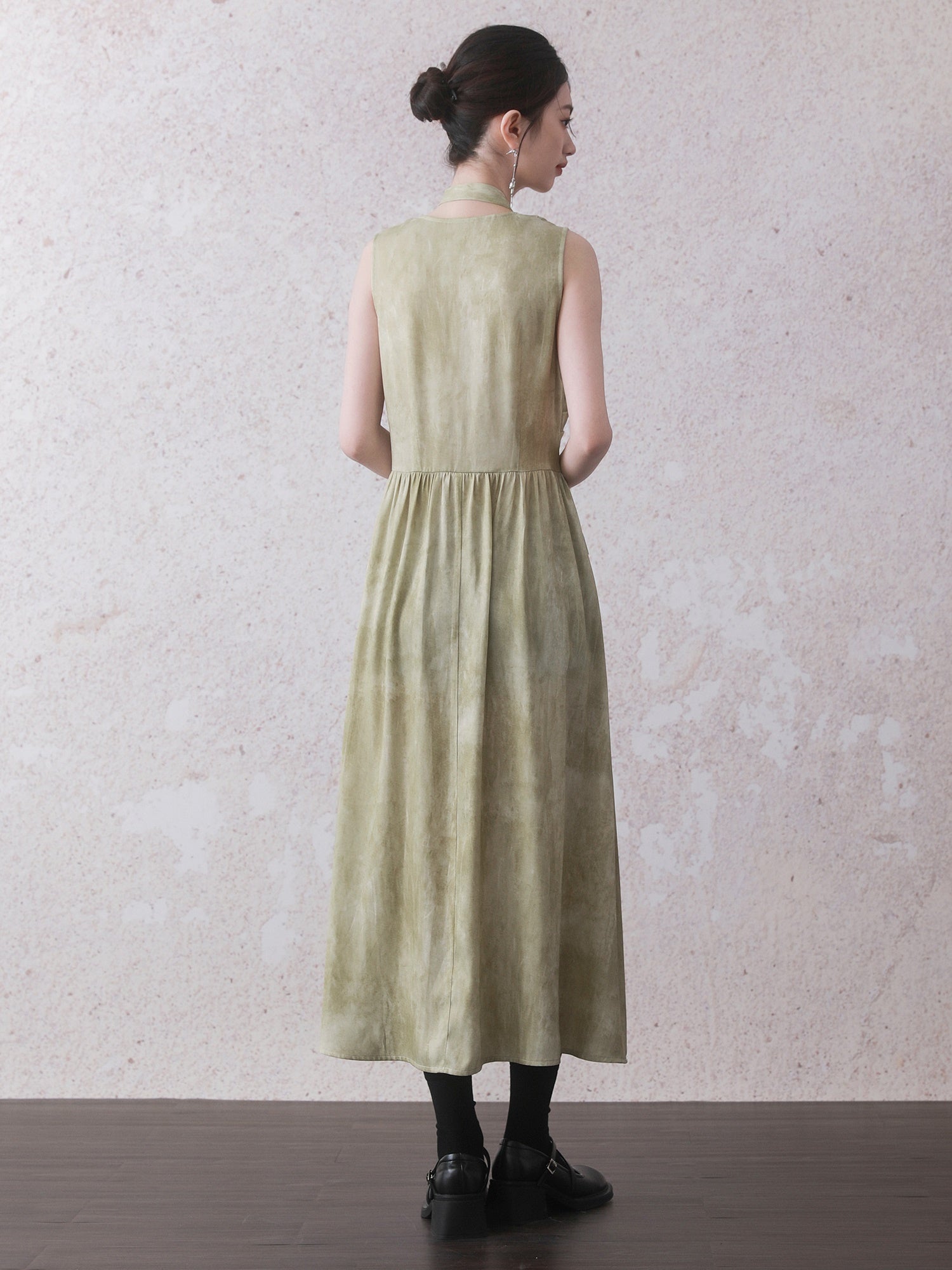 Fake Two-piece Design Chinesel Style Sleeveless Dress