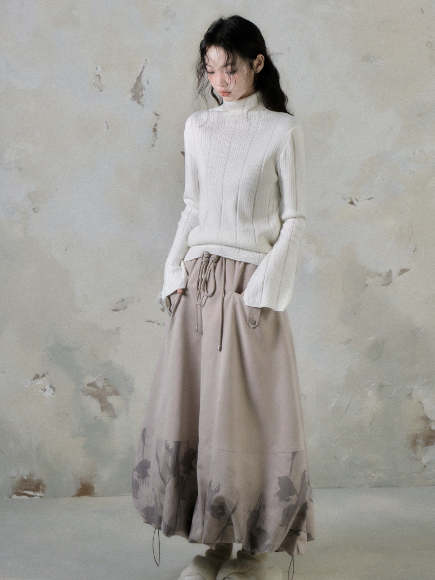 Hochkragen -Strickpullover