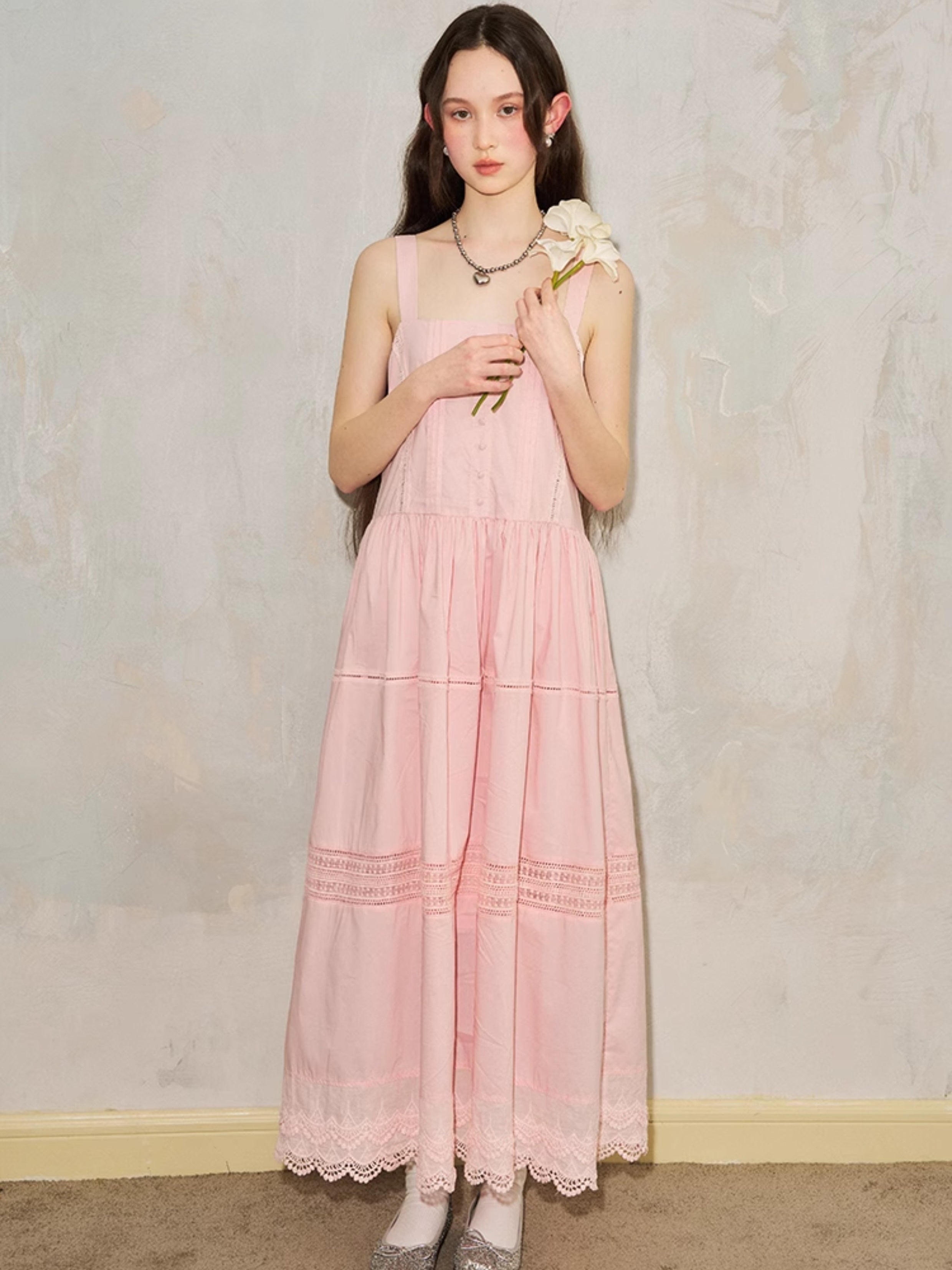 Lace Splicing Suspender One-piece