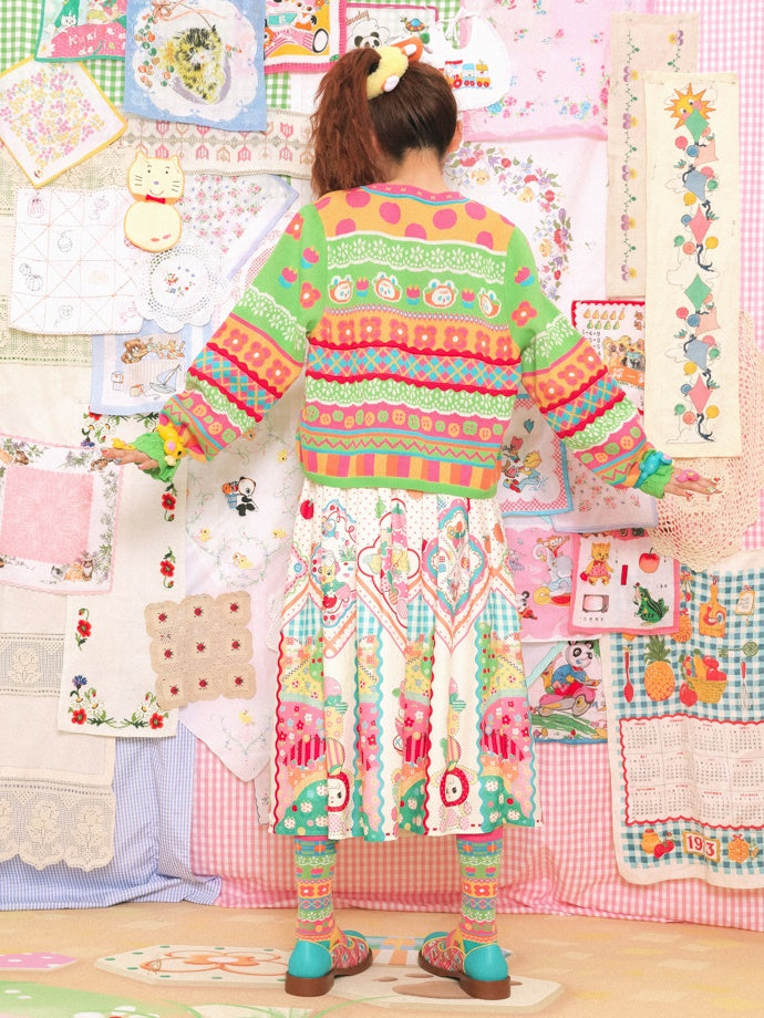 Handkerchief Print Gather Skirt