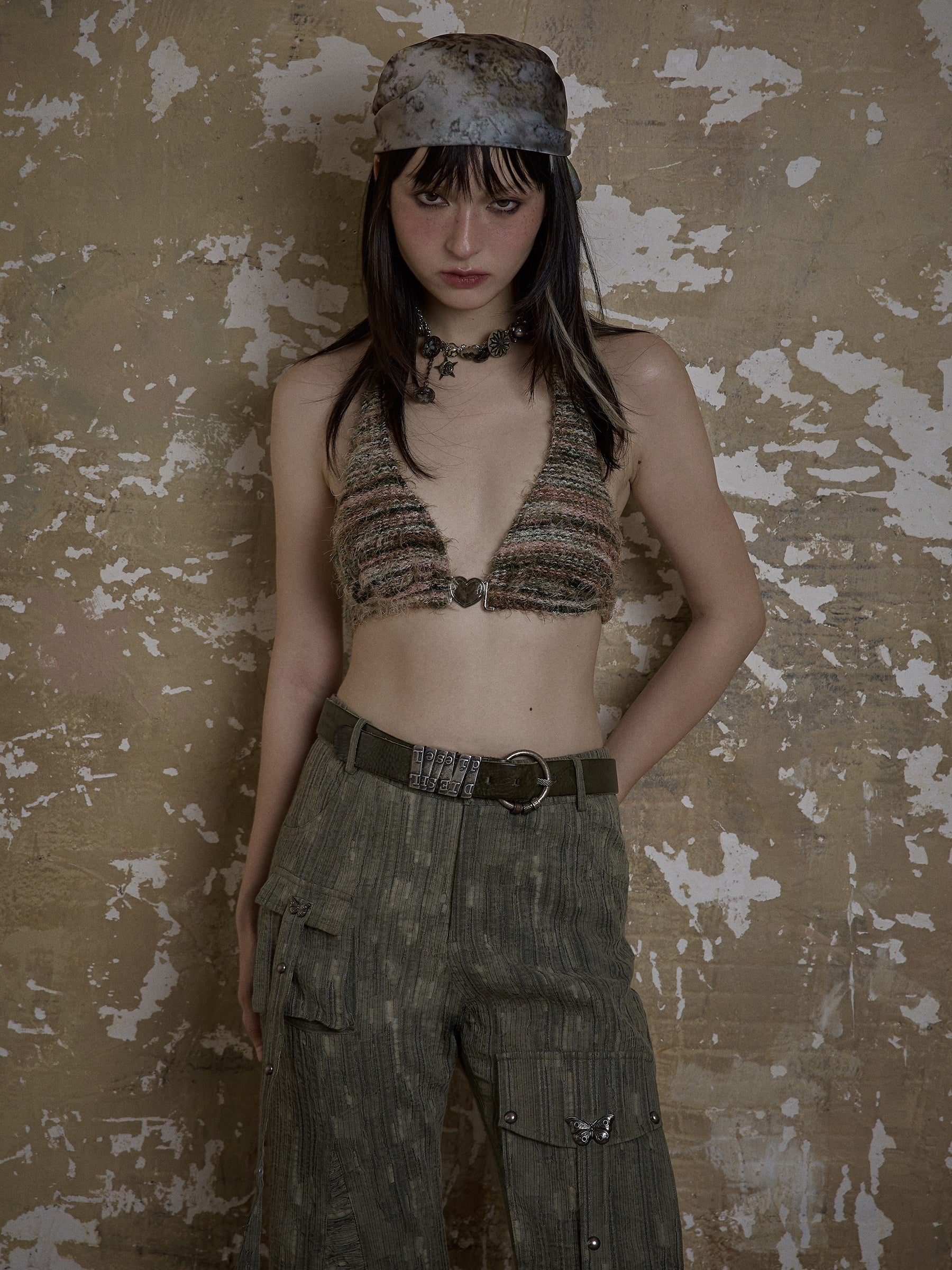 Retro Knitted Plush Bra