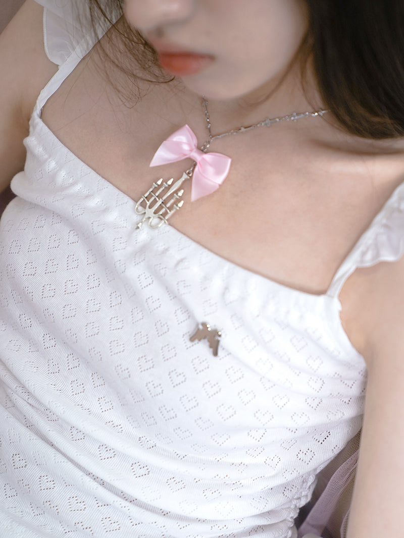 Flying Sleeve Love Jacquard Camisole