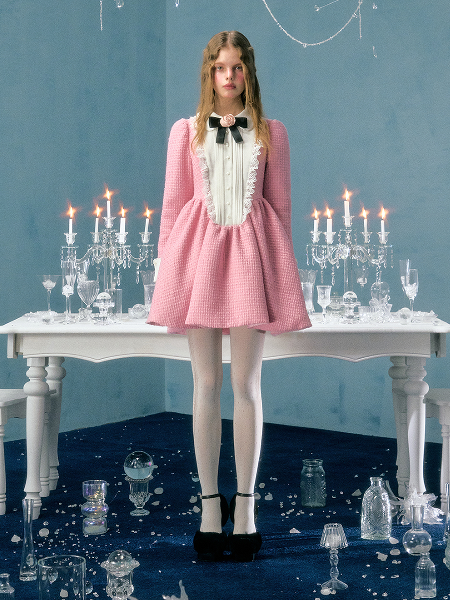 Bogenblume Brosche Puffhülle Kleid