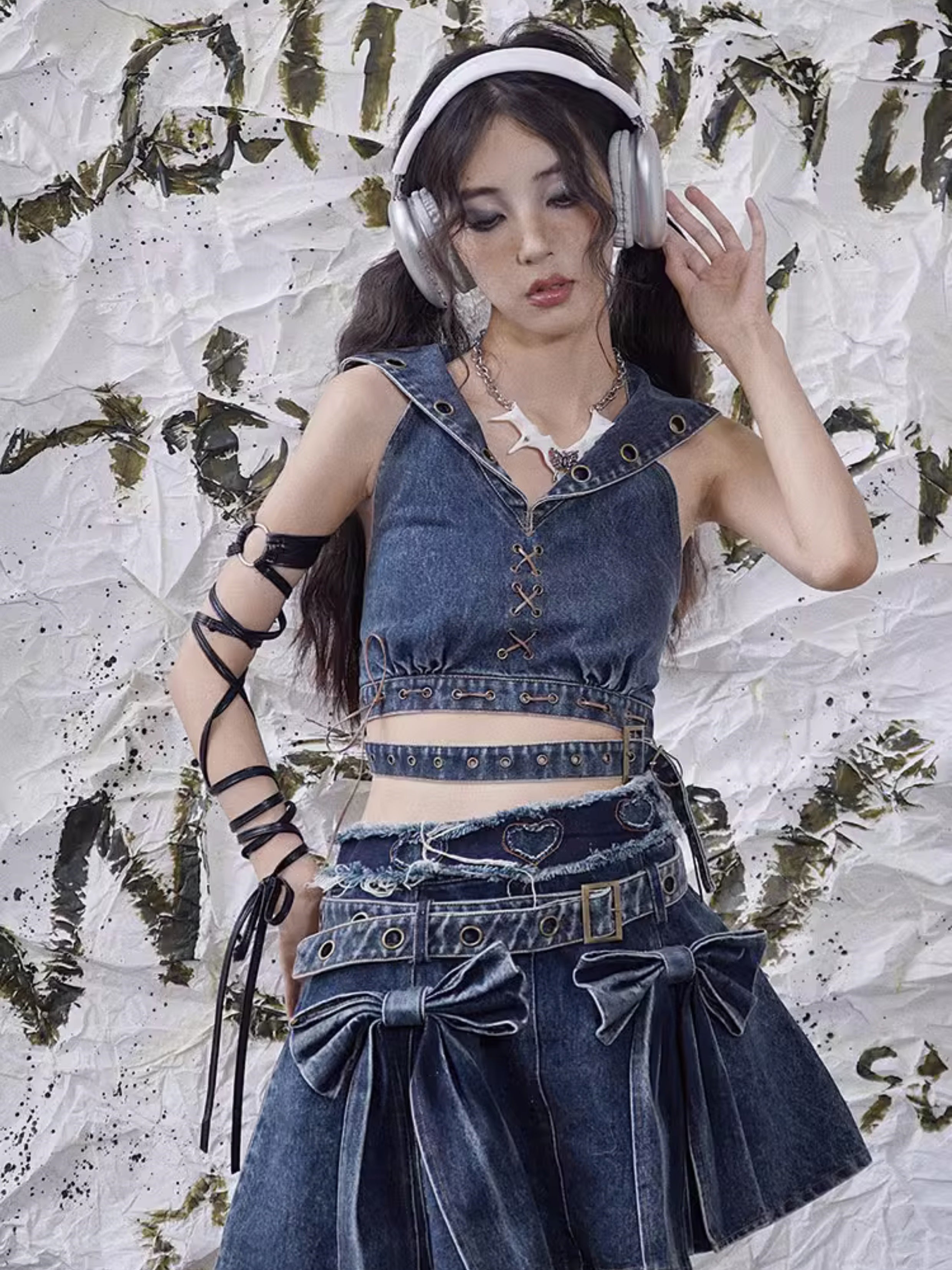 Niche Backless Denim Vest