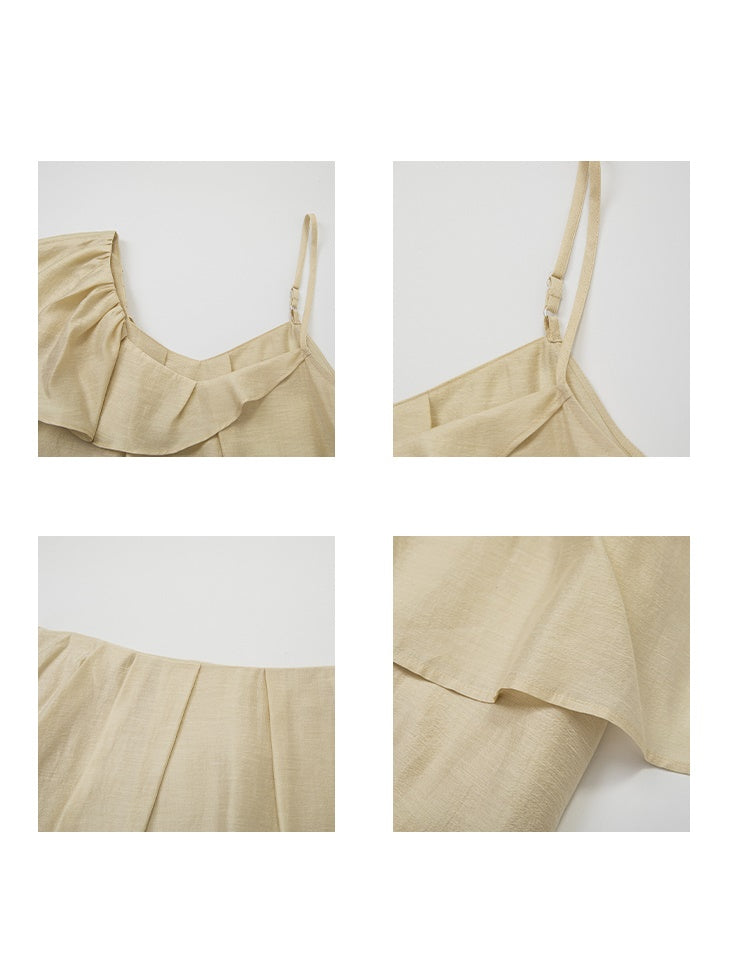 Asymmetry Frill A-Line Camisole & Irregular Skirt