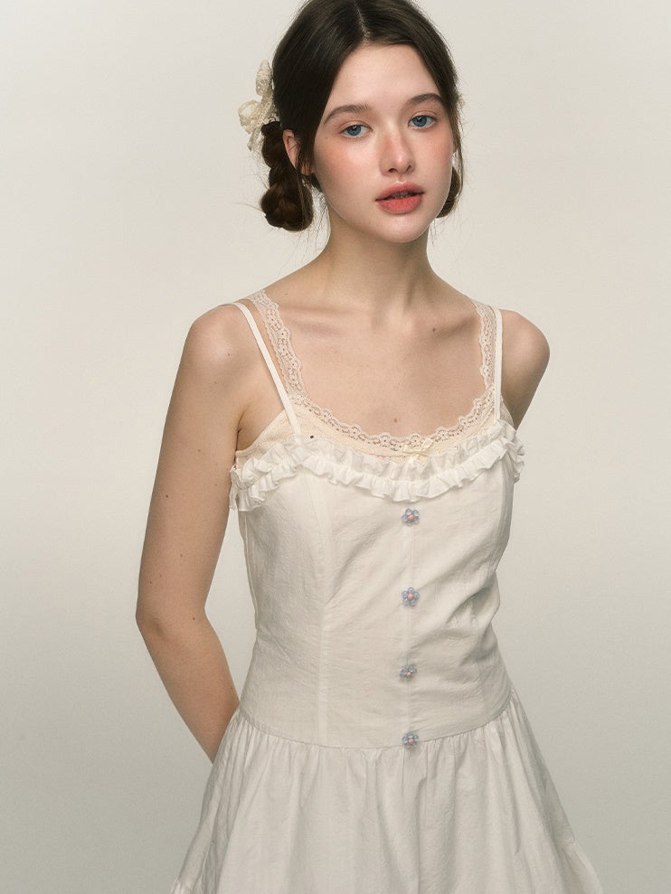 Ruffled Tiered Suspender One-piece