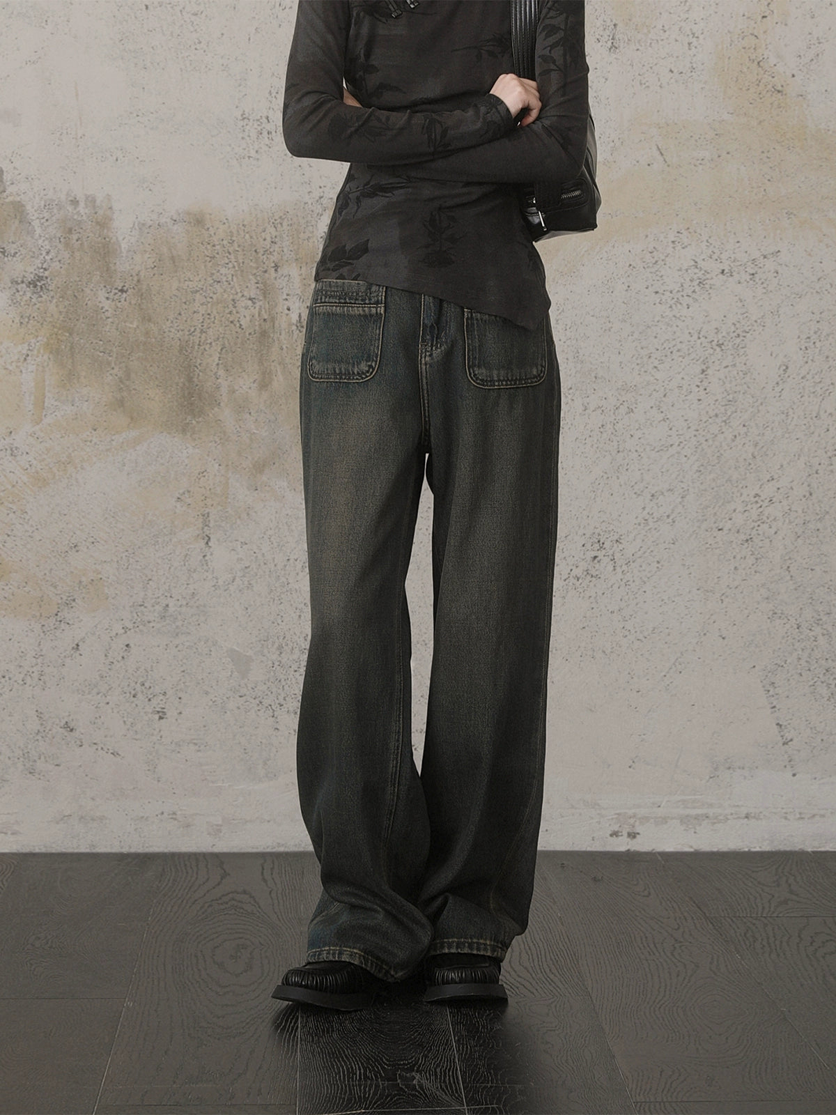 복고풍 고민 틈새 디자인 청바지