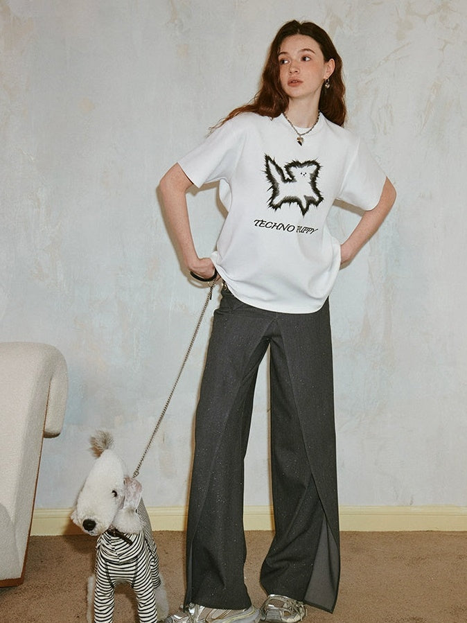 Electronic Explosive Puppy Print T-shirt