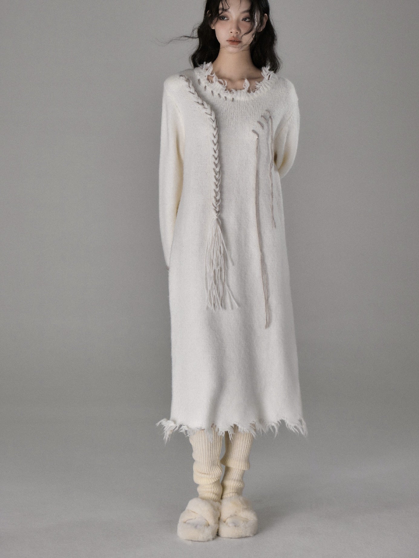 Twist Access Lose mittelgroßes Strickkleid