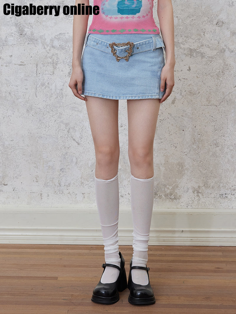 Strait Denim Hip Skirt