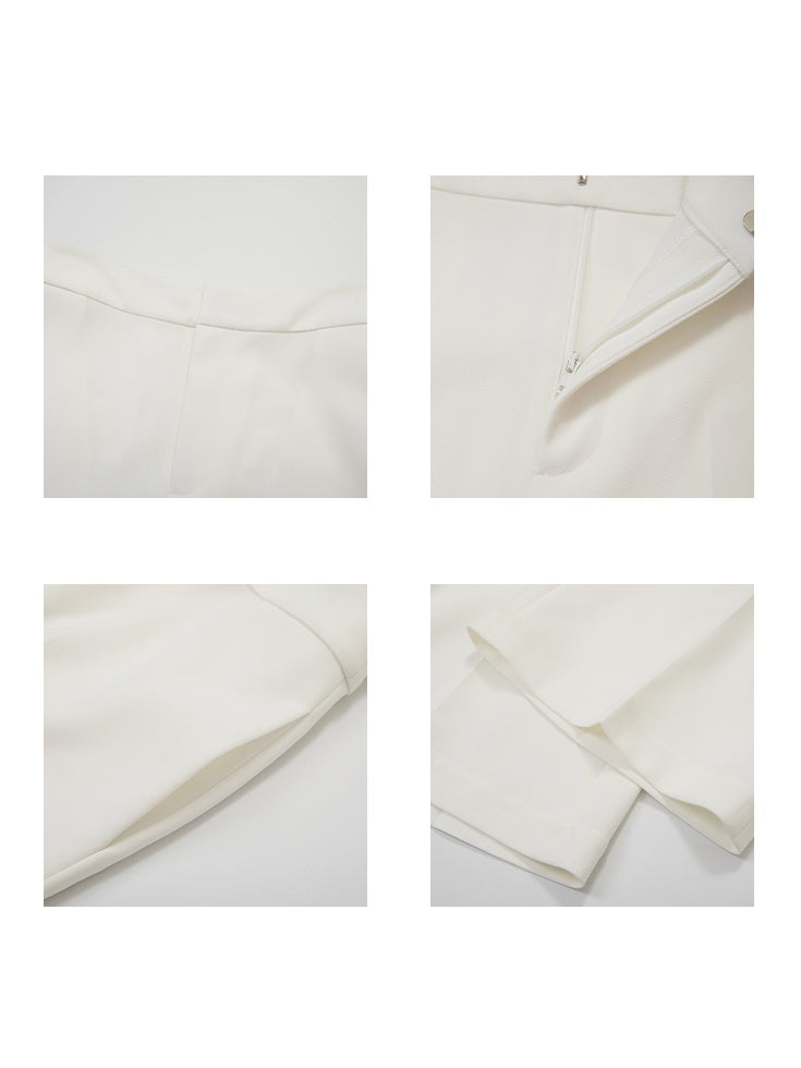 Hohe Taillen mit breitem Bein gerader Hosen