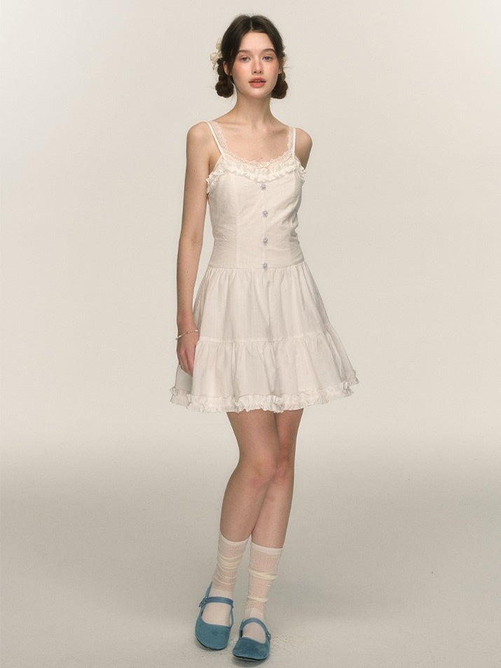 Ruffled Tiered Suspender One-piece