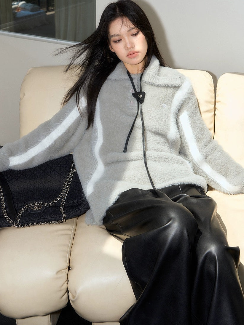 Pull à revers de conception en ligne lâche