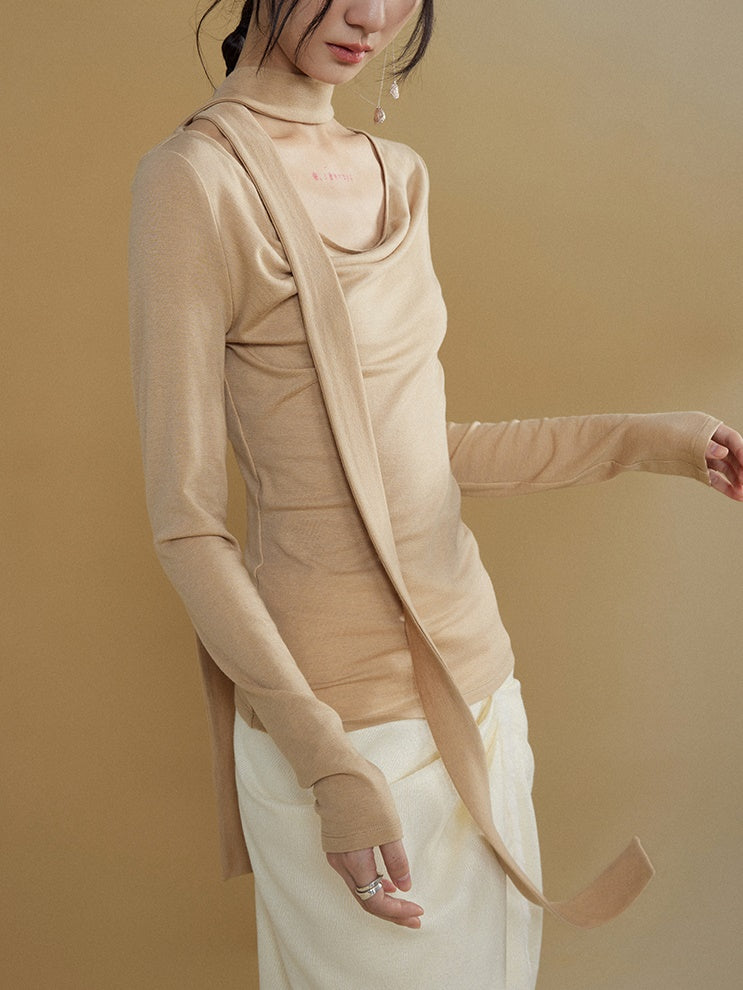 Écharpe T-shirt à fond de col balandé