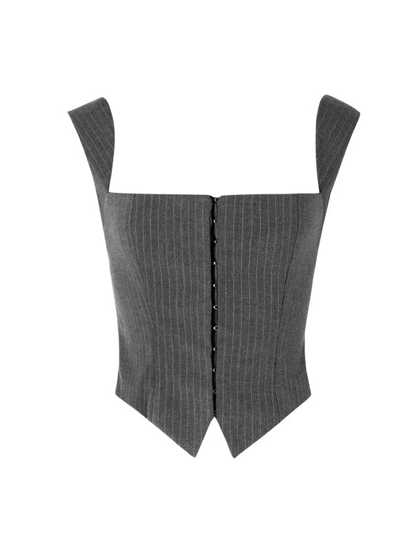 Streifen Camisole & abnehmbarer Blumenfaltenrock