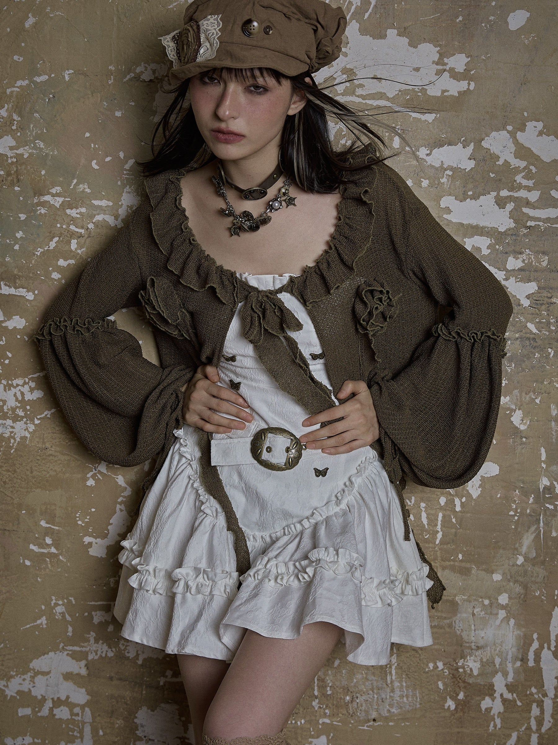 Three-dimensional Floral Loose Cardigan