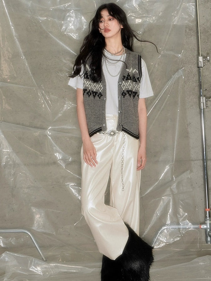 Fair Isle Jacquard Retro Weste