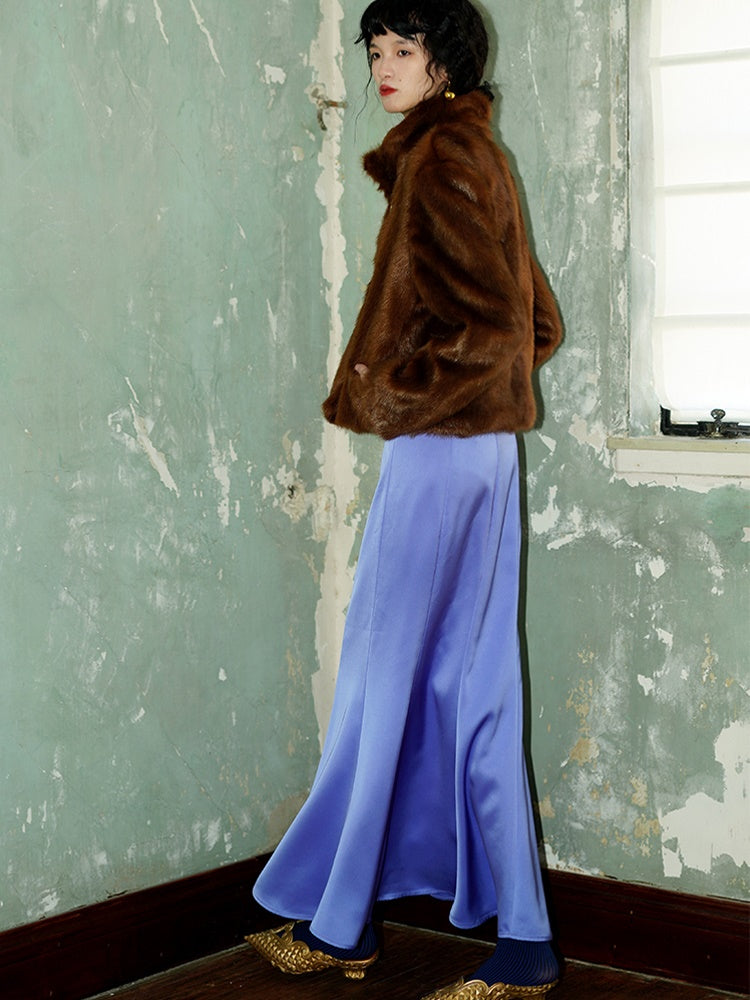 Satin Slim Long Mermaid Skirt