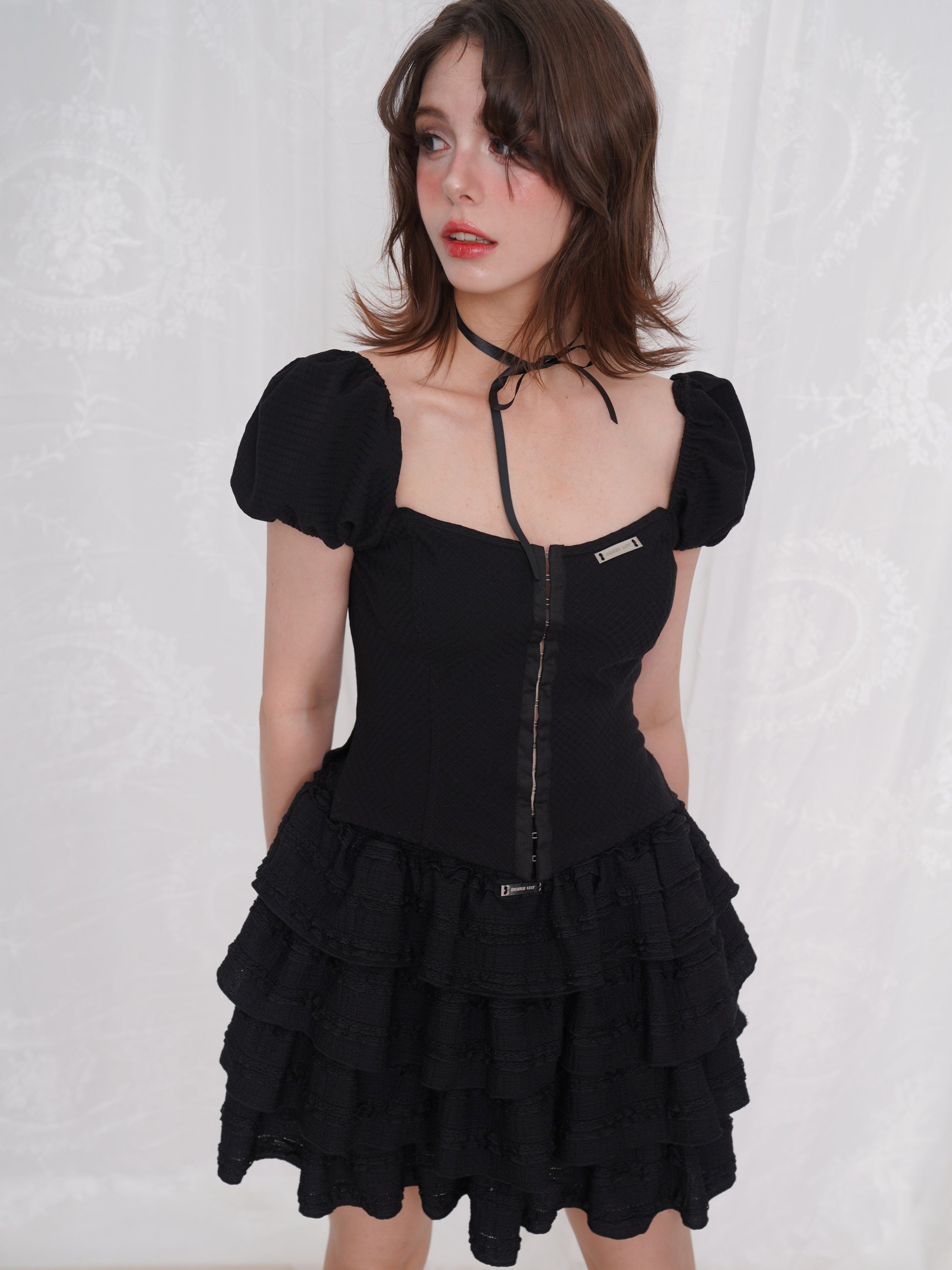 Knitted Sling Cake One-piece & Corset Top Set-up